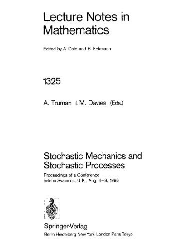 Обложка книги Stochastic Mechanics And Stochastic Processes