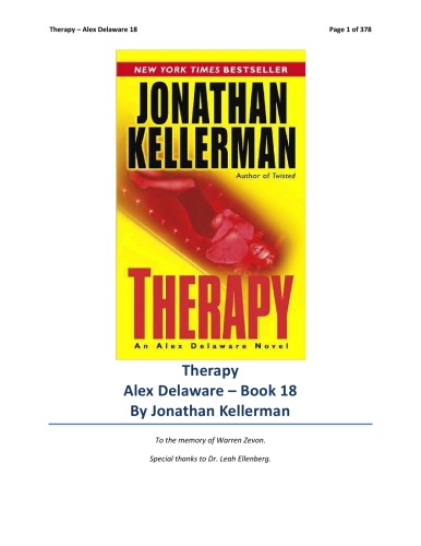 Обложка книги Therapy (Alex Delaware, No. 18)