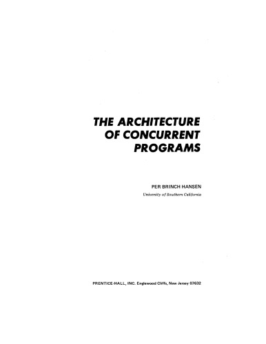 Обложка книги The architecture of concurrent programs