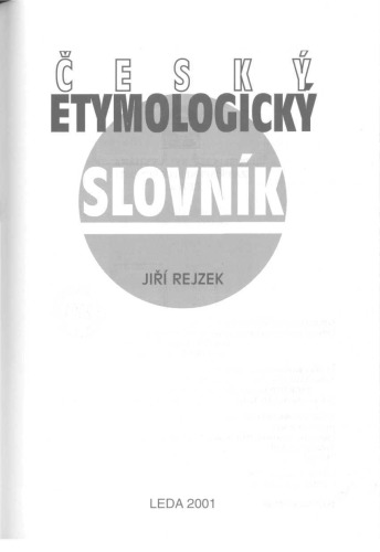 Обложка книги Český etymologický slovník