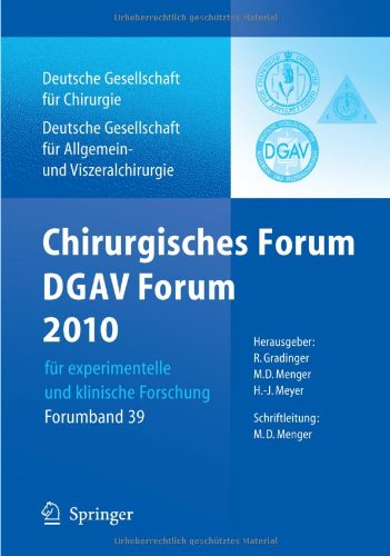 Обложка книги Chirurgisches Forum und DGAV Forum  2010 für experimentelle und klinische Forschung