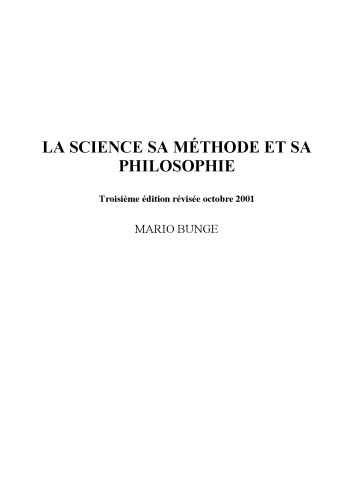 Обложка книги La science, sa méthode et sa philosophie
