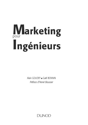 Обложка книги Marketing pour ingénieurs