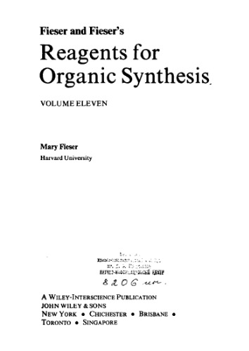 Обложка книги Volume 11, Fiesers' Reagents for Organic Synthesis