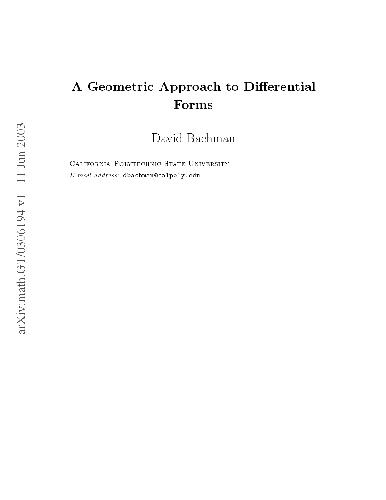 Обложка книги A Geometric Approach to Differential forms