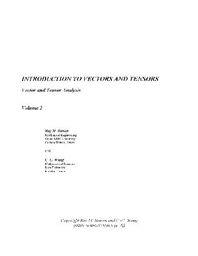 Обложка книги Introduction to Vectors and Tensors