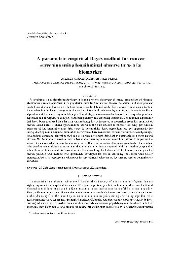 Обложка книги A parametric empirical Bayes method for cancer screening using longitudinal observations of a biomar