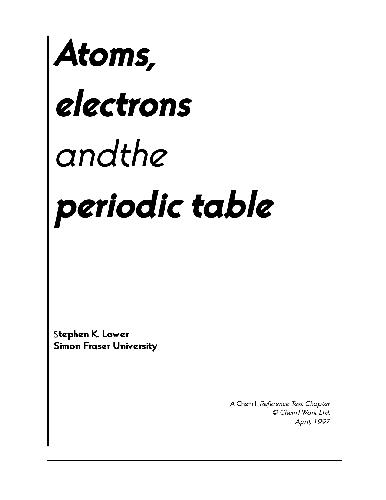 Обложка книги Atoms, Electrons and the Periodic Table (1997)(en)(36s)