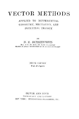 Обложка книги Vector methods applied to diff. geometry, mechanics, and potential theory