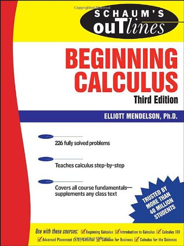 Обложка книги Schaum's outline of beginning calculus