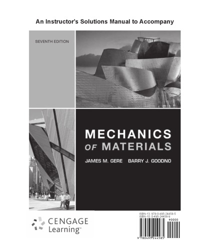 Обложка книги An Instructor’s Solutions Manual to Accompany Mechanics of Materials  