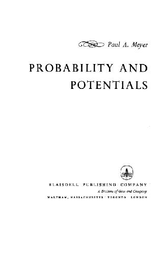 Обложка книги Probability and potentials 