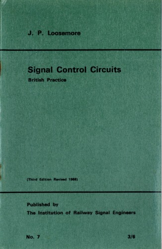 Обложка книги IRSE Green Book No.7 Signal Control Circuits (British Practice) Rev 1968  