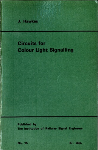 Обложка книги IRSE Green Book No.15 Circuits for Colour Light Signalling 1969  
