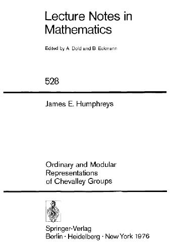 Обложка книги Ordinary and Modular Representations of Chevalley Groups