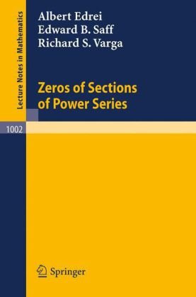 Обложка книги Zeros of Sections of Power Series