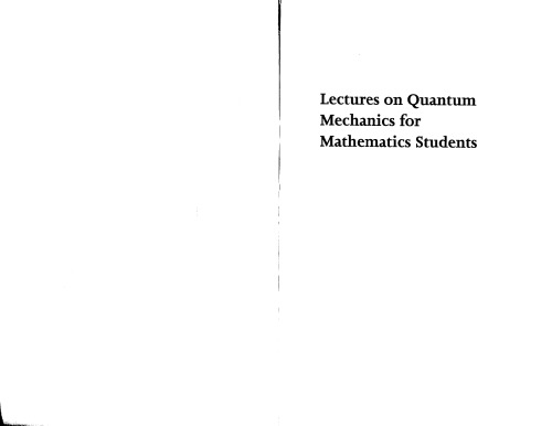 Обложка книги Lectures on Quantum Mechanics for Mathematics Students (Student Mathematical Library)  