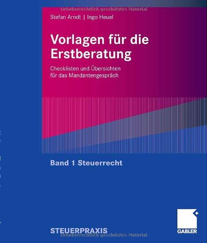 Обложка книги Vorlagen für die Erstberatung: Band 1. Steuerrecht  
