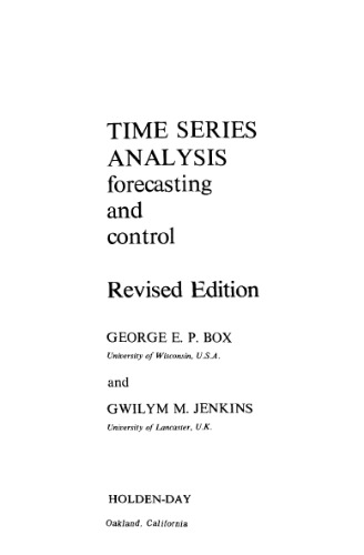 Обложка книги Time Series Analysis: Forecasting and Control (Revised Edition)  