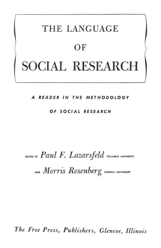 Обложка книги The language of social research: a reader in the methodology of social research  