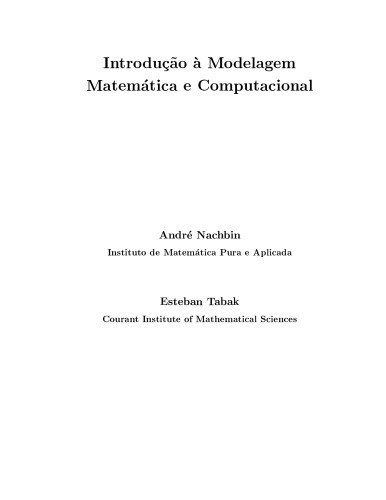 Обложка книги Introdução à Modelagem Matemática e Computacional  