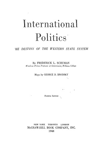 Обложка книги International politics: the destiny of the western state system  