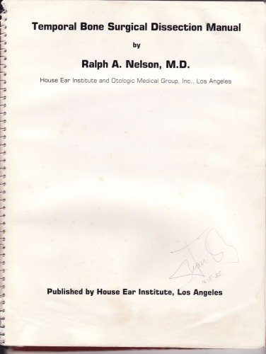 Обложка книги Temporal Bone Surgical Dissection Manual  