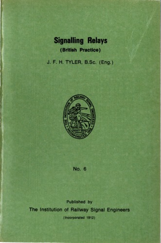 Обложка книги IRSE Green Book No.6 Signalling Relays (British Practice) Reprint 1976  