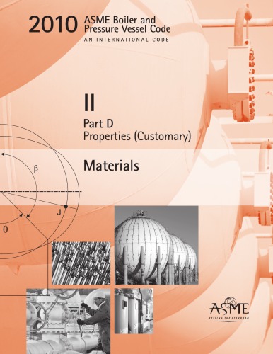 Обложка книги ASME BPVC 2010 - Section II, Part D: Properties (Customary)  