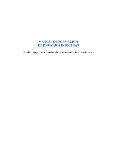 Обложка книги MANUAL PARA LA FORMACION EN DERECHOS INDIGENAS: territorios, recursos naturales y convenios internacionales    