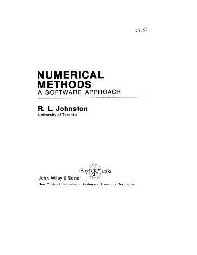Обложка книги Numerical Methods: A Software Approach