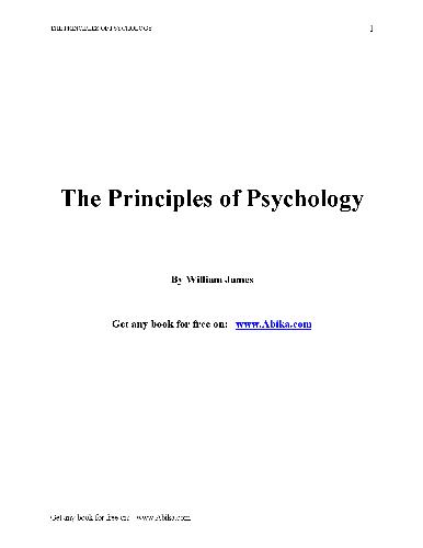 Обложка книги The Principles of Psychology vol 1,2