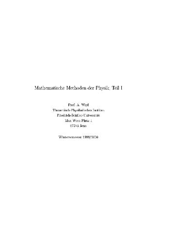 Обложка книги Mathematische Methoden der Physik (Skriptum)