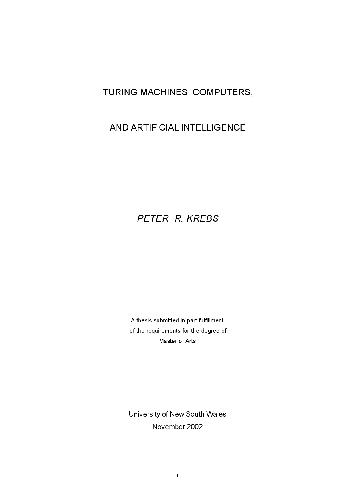 Обложка книги Turing machines,computers,and artificial intelligence